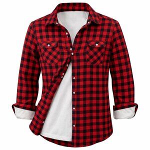 B.C Clothing Buffalo Plaid Shacket, Lined Flannel Jacket,Cozy Spring size SMALL